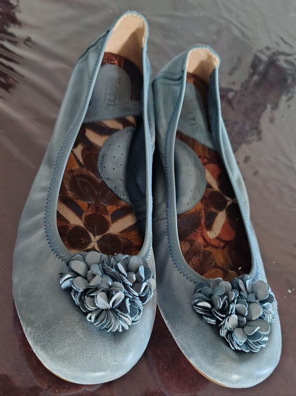 Born Teal Floral-Petal Ballet Flats